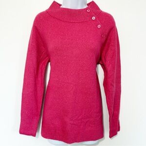 NWT TALBOTS Raglan Funnel Neck Sweater in Fuchsia Medium